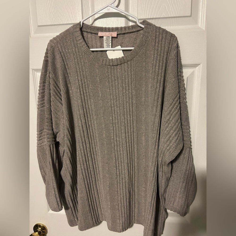 Gray Ribbed Women's Sweater
